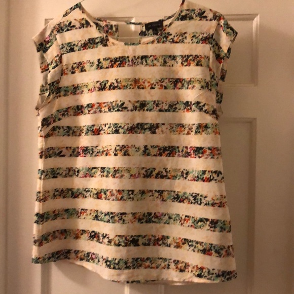 DONATED TO CHARITY THE LIMITED floral striped blouse NWOT - Picture 2 of 6